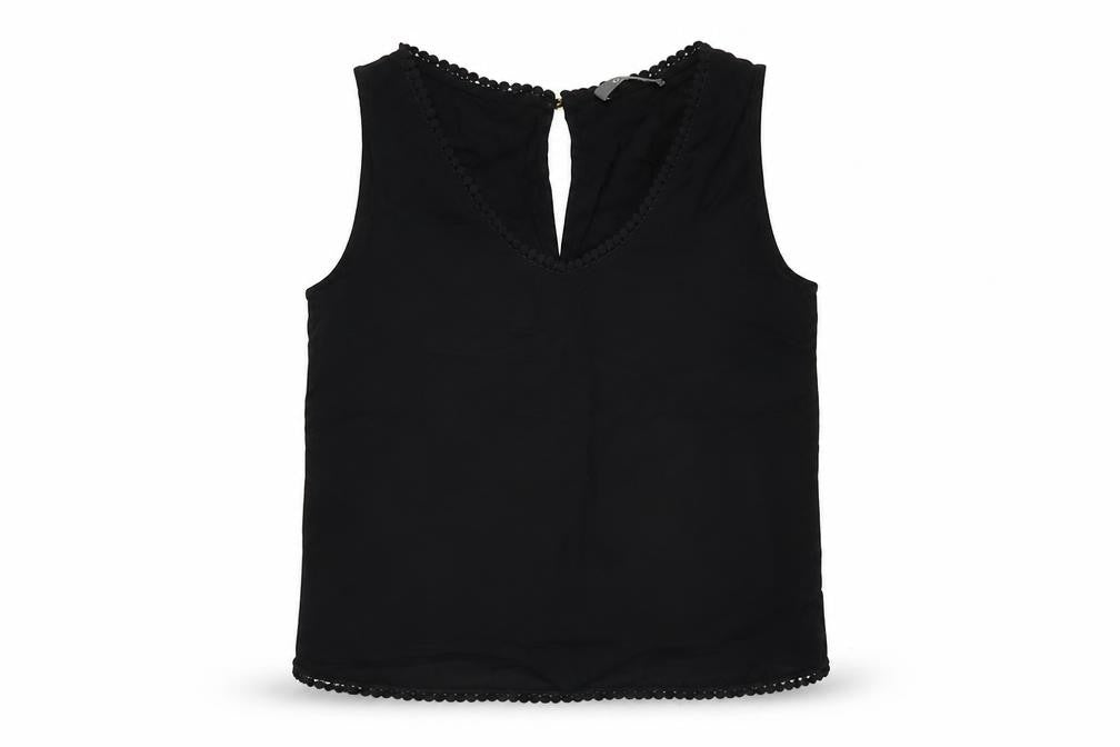 Oasis Womens Black Polyester Basic Tank Size 10 Round Neck