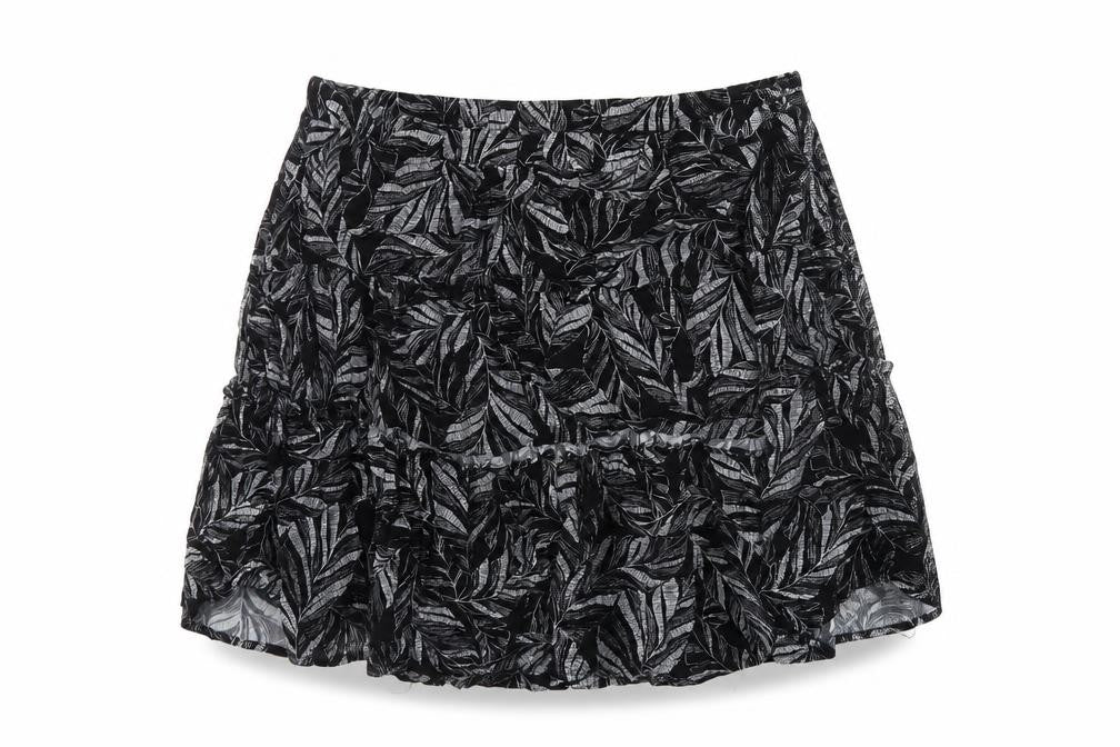 Andy & Lucy Womens Black Geometric Viscose Skater Skirt Size M