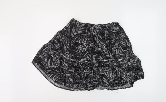 Andy & Lucy Womens Black Geometric Viscose Skater Skirt Size M