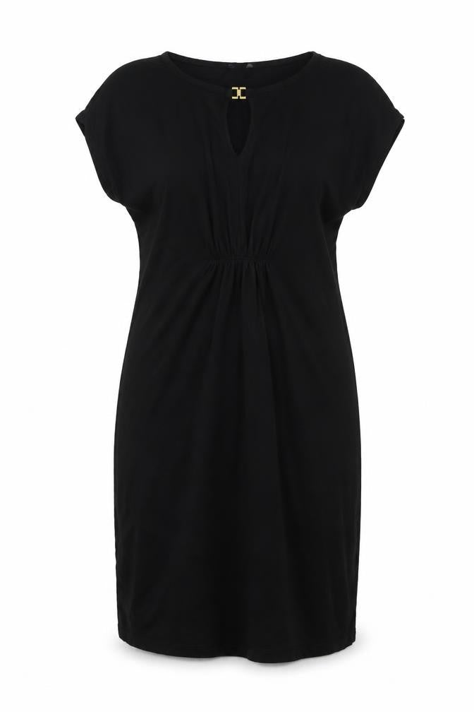 Marks and Spencer Womens Black Viscose Sheath Size 12 Round Neck Pullover