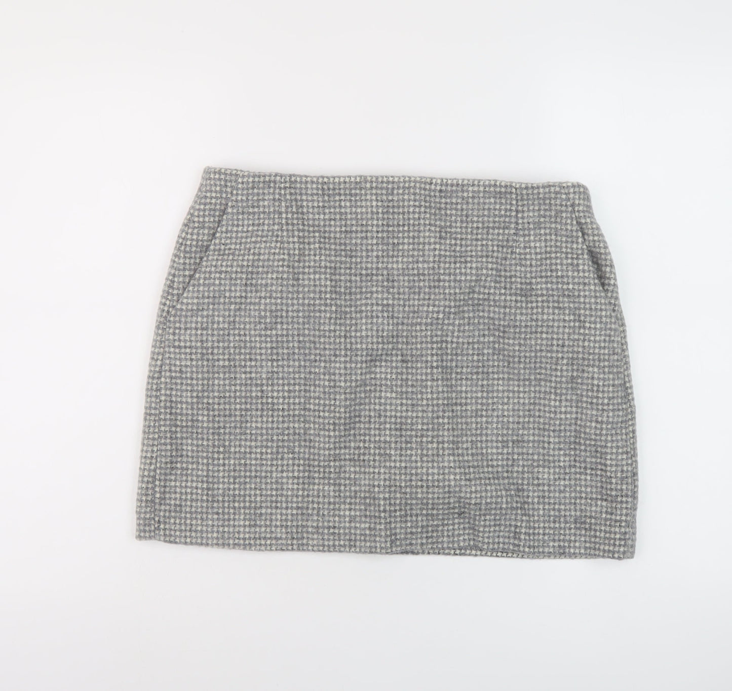 Uniqlo Womens Grey Geometric Polyester Mini Skirt Size 32 in Zip