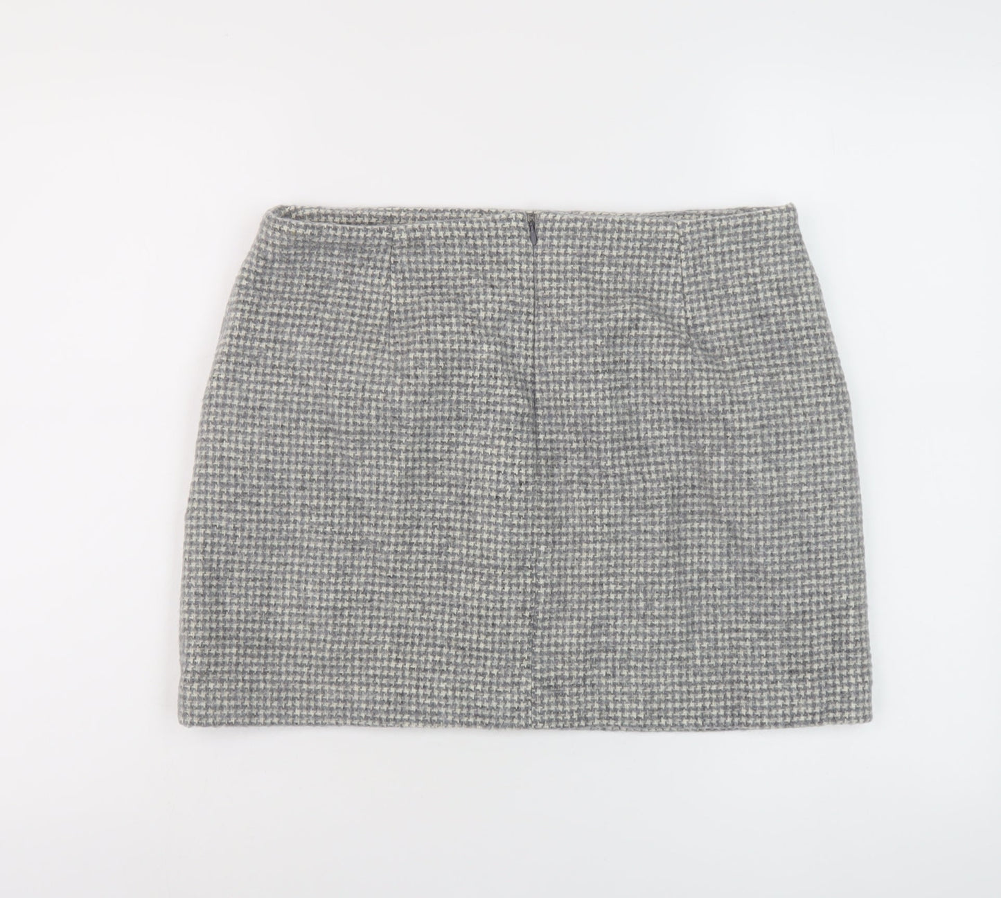 Uniqlo Womens Grey Geometric Polyester Mini Skirt Size 32 in Zip
