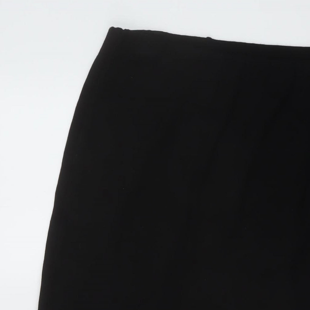 Amber Womens Black Polyester A-Line Skirt Size 16
