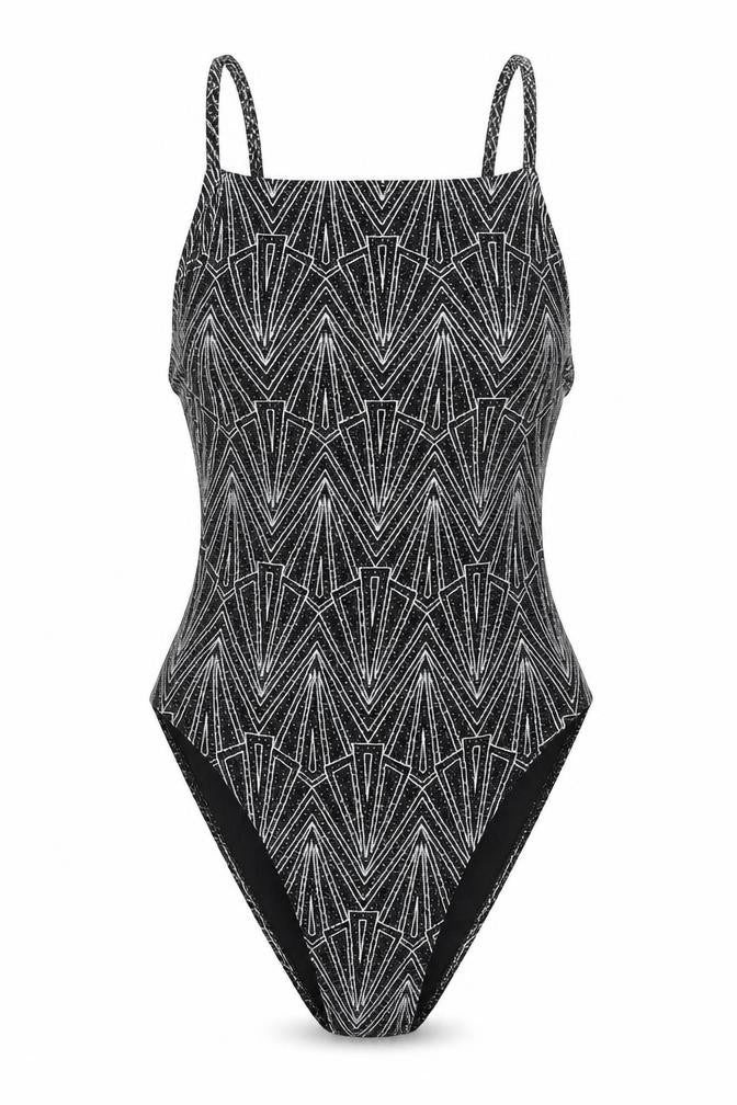 Divided by H&M Womens Silver Geometric Polyamide Bodysuit One-Piece Size XS Snap
