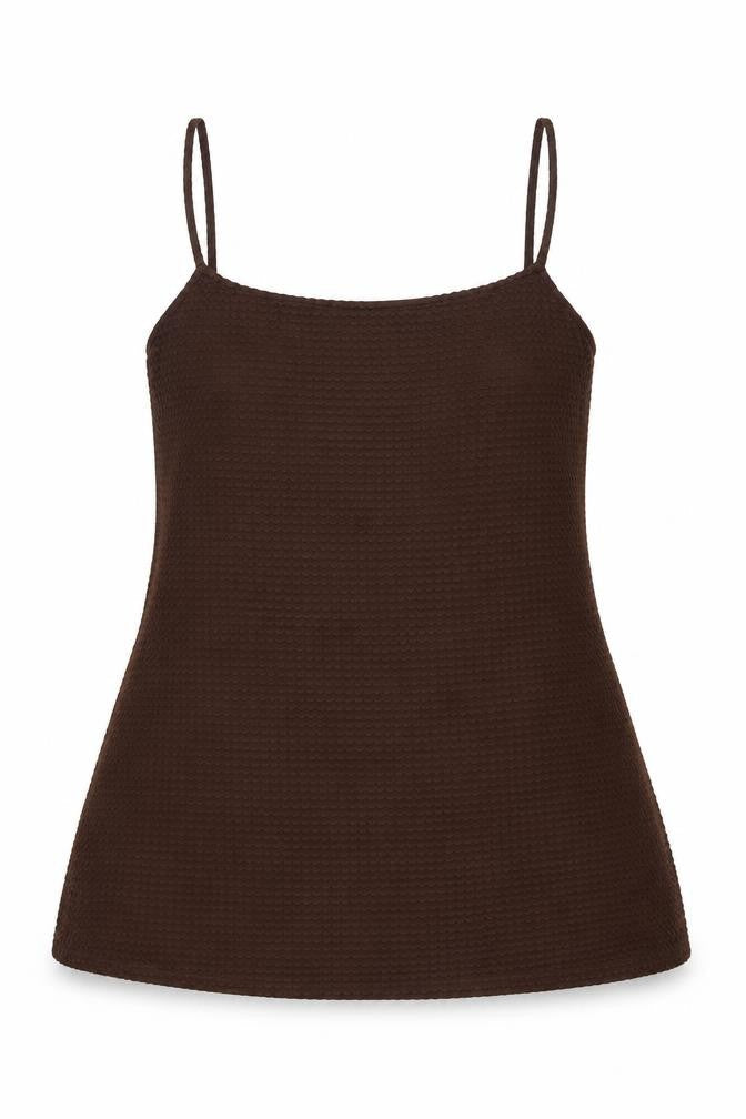 Divided by H&M Womens Brown Polyester Camisole Blouse Size M Square Neck - Textured