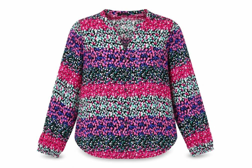 Marks and Spencer Womens Multicoloured Floral Viscose Basic Blouse Size 8 V-Neck