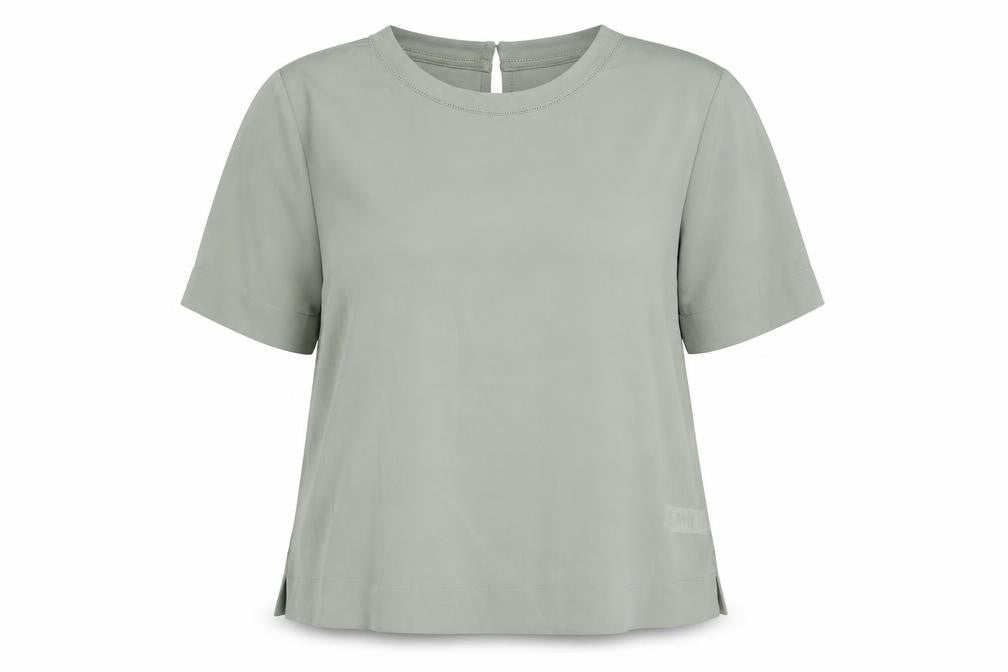 Marks and Spencer Womens Green Polyester Basic Blouse Size 12 Round Neck