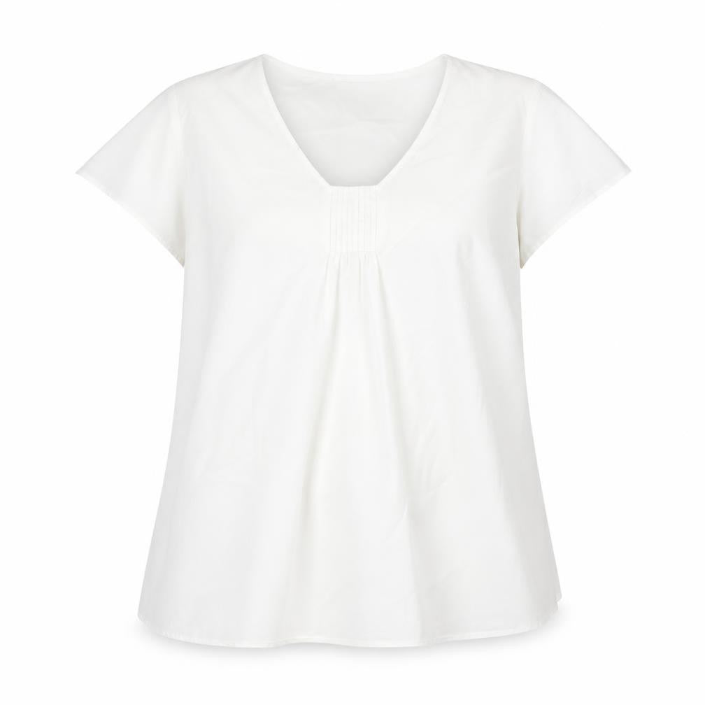 Wardrobe Womens White Polyester Basic Blouse Size 22 V-Neck