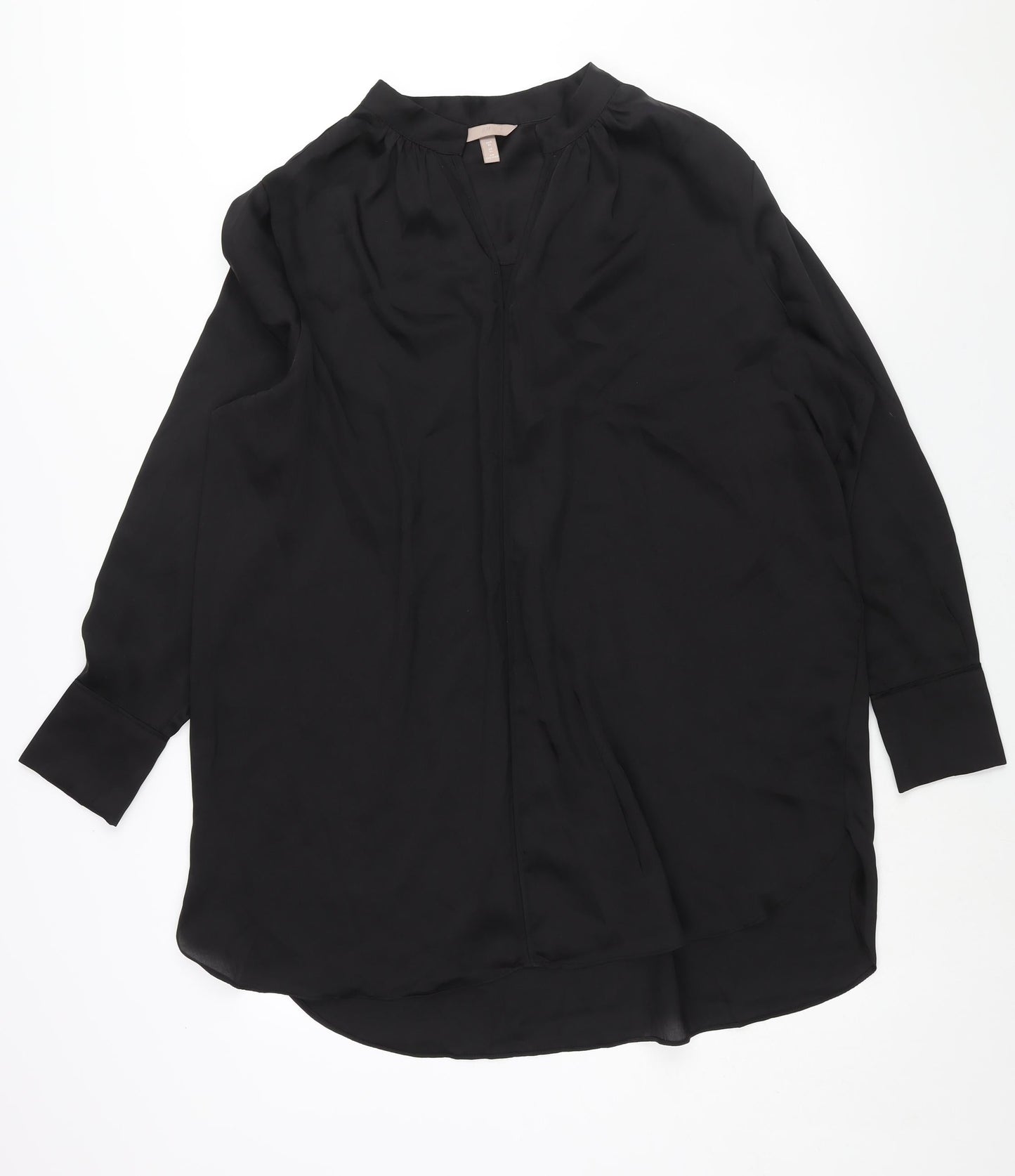 H&M Womens Black Polyester Shift Size XL V-Neck Pullover