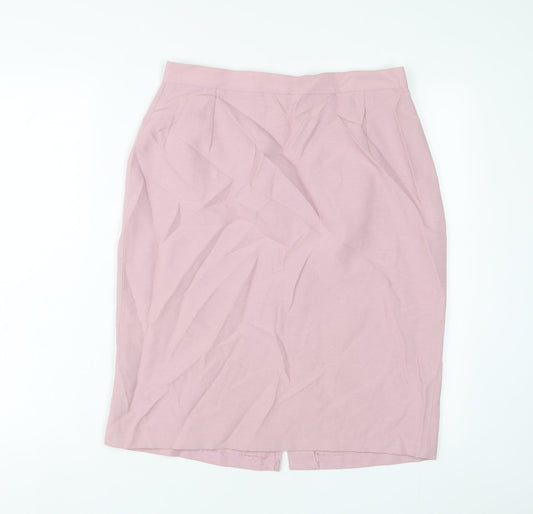 etham Womens Pink Polyester A-Line Skirt Size 16 Button