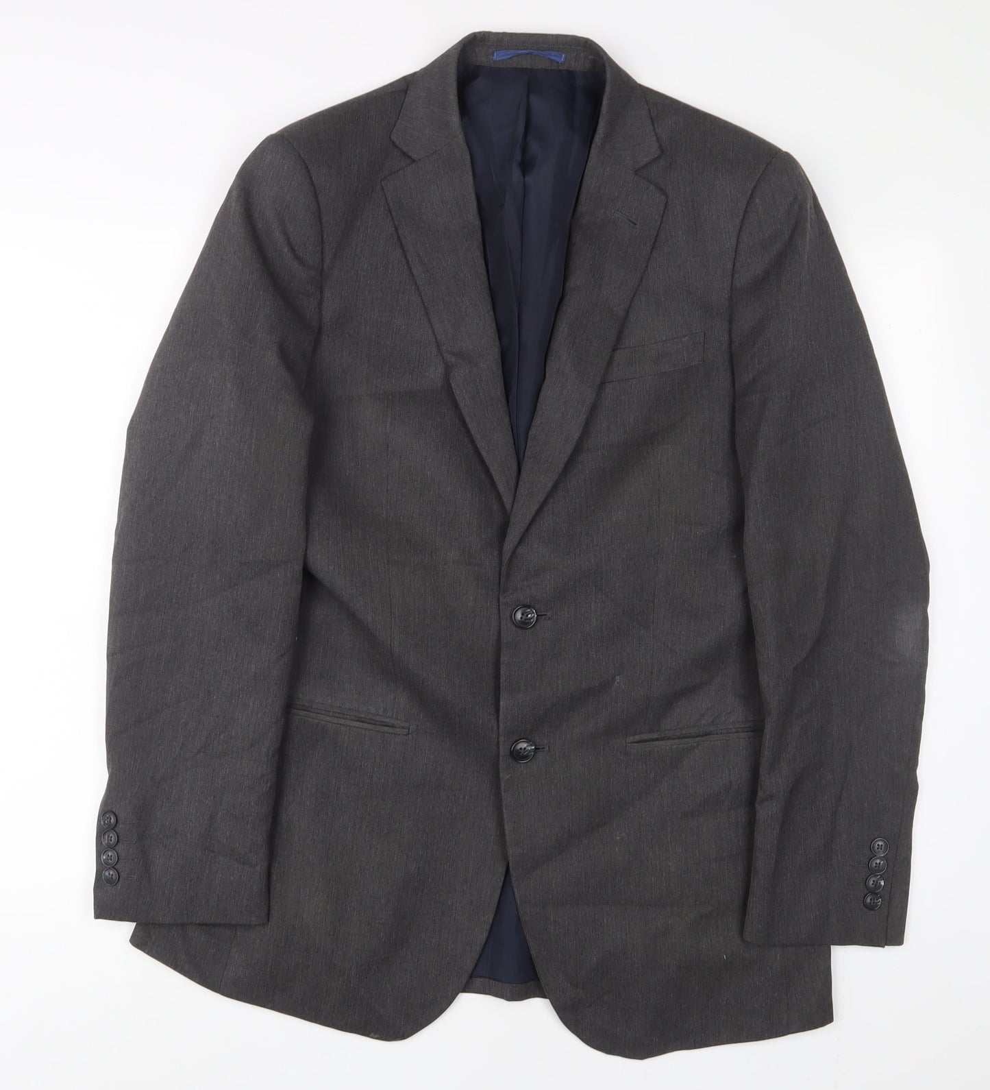 Marks and Spencer Mens Grey Polyester Jacket Suit Jacket Size 38 Regular - Inside Pockets