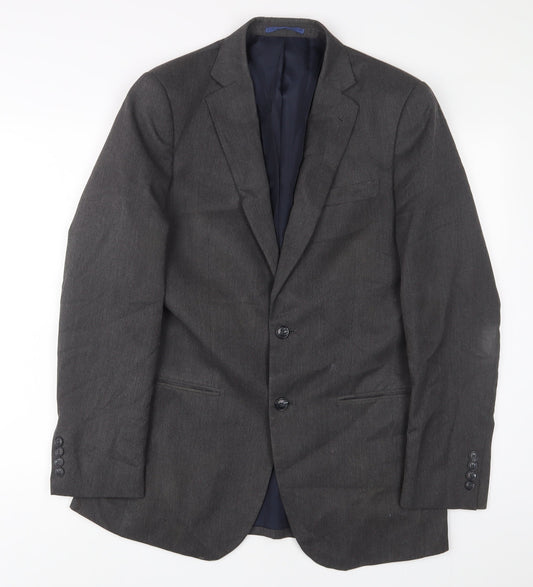 Marks and Spencer Mens Grey Polyester Jacket Suit Jacket Size 38 Regular - Inside Pockets