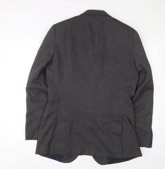 Marks and Spencer Mens Grey Polyester Jacket Suit Jacket Size 38 Regular - Inside Pockets