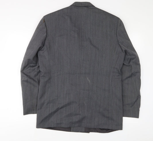 Pierro Cini Mens Grey Wool Jacket Suit Jacket Size 38 Regular