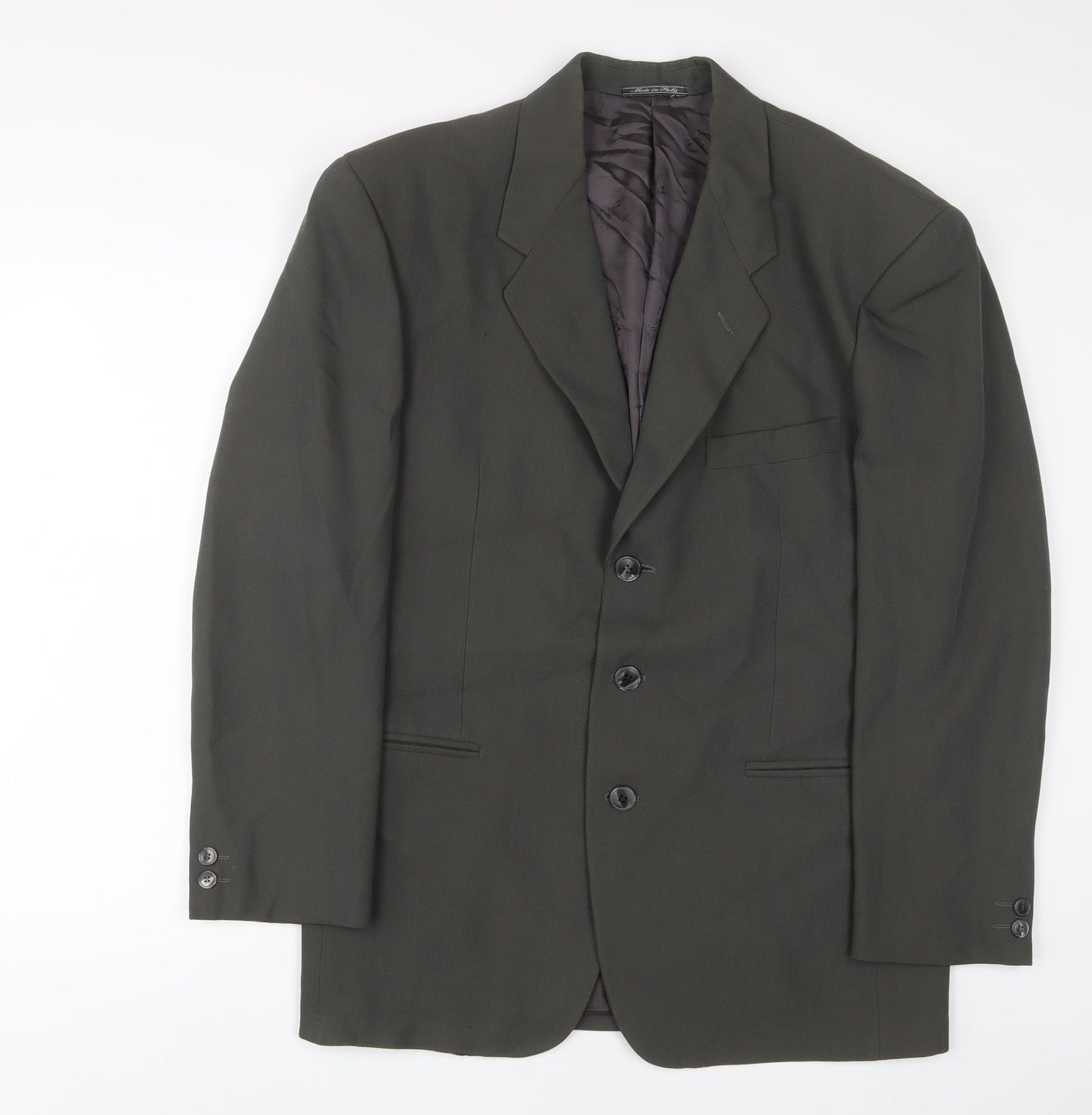 Kriziauomo Mens Green Polyester Jacket Suit Jacket Size 40 Regular