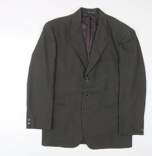 Kriziauomo Mens Green Polyester Jacket Suit Jacket Size 40 Regular