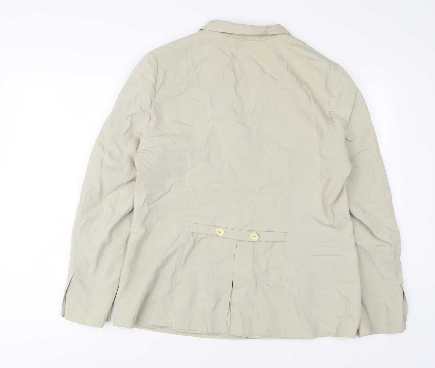 Oui set Womens Beige Jacket Blazer Size 16 Button