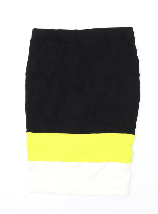 River Island Womens Black Viscose Bandage Skirt Size 14