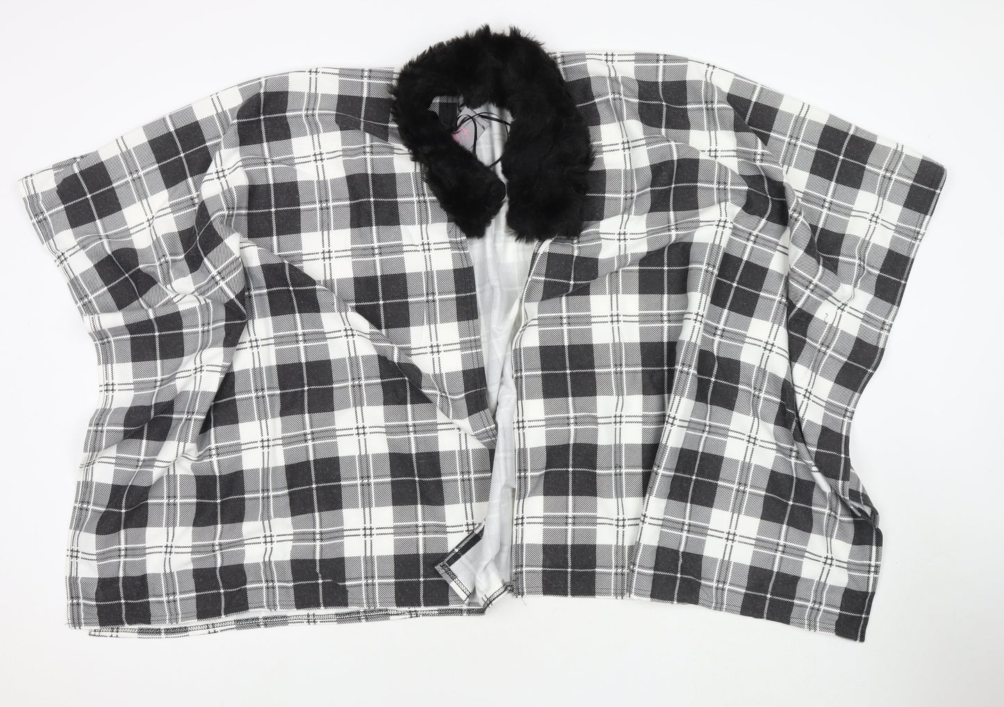 Charmine Womens Black Check Polyester Shawl/Wrap