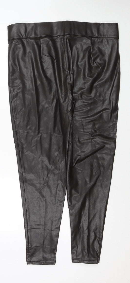 Marks and Spencer Womens Brown Polyester Pedal Pusher Trousers Size 18 L26 in Regular