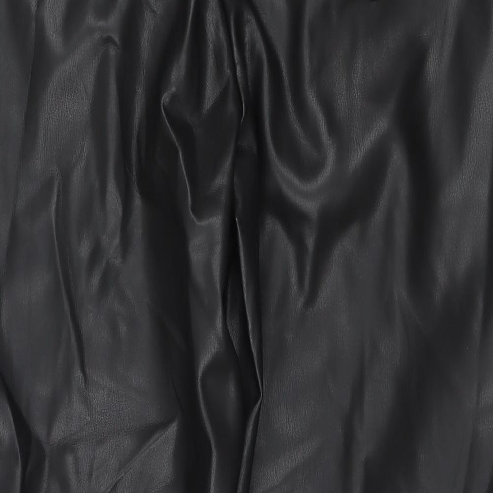 Marks and Spencer Womens Black Polyester Trousers Size 18 L26 in Regular Zip