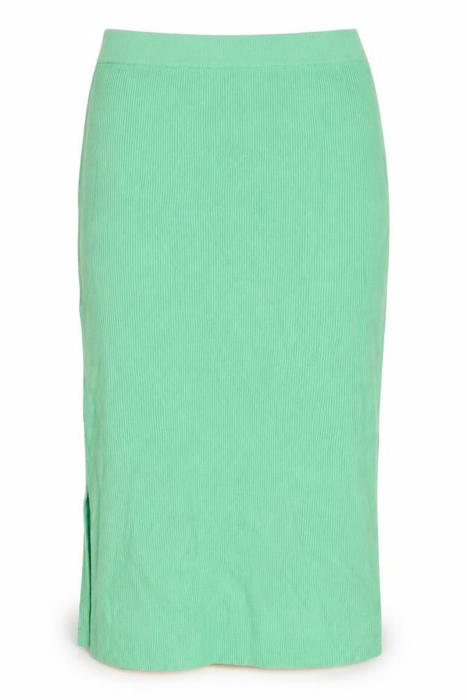 Marks and Spencer Womens Green Viscose Maxi Skirt Size L - Side Slit(s)