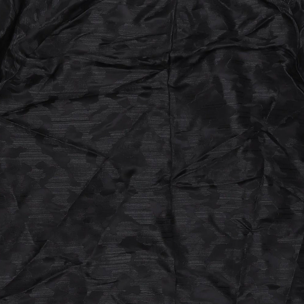 Marks and Spencer Womens Black Polyester A-Line Size 16 Round Neck Button
