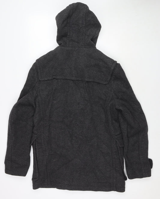 Burton Mens Grey Pea Coat Coat Size S Snap