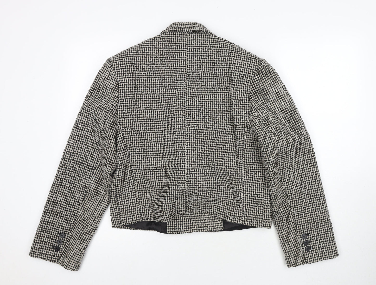 Mango Womens Black Check Jacket Blazer Size M Button