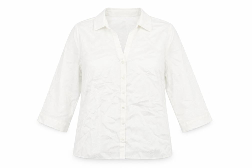 Bonmarché Womens White Polyester Basic Button-Up Size 12 Collared