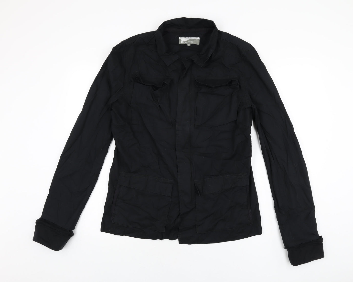 Politix Womens Black Jacket Coat Size S Zip
