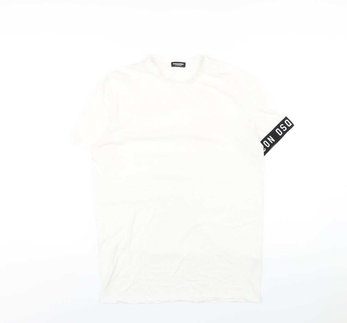 Dsquared2 Mens White Solid Cotton Pyjama Set Size M Pullover