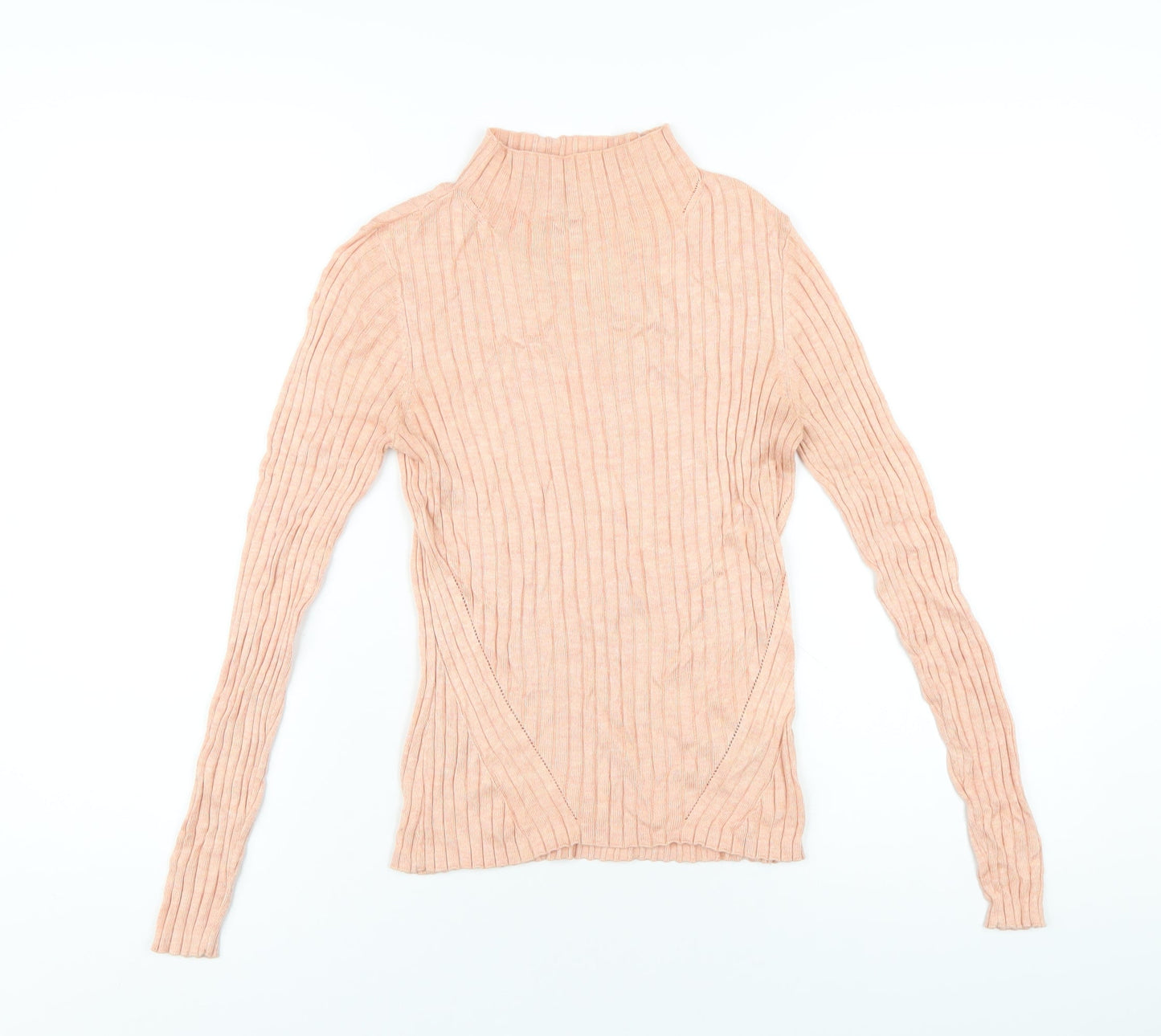 Warehouse Womens Pink Mock Neck Viscose Pullover Jumper Size 10