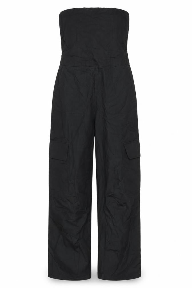 Zara Womens Black Cotton Jumpsuit One-Piece Size XS L32 in Zip
