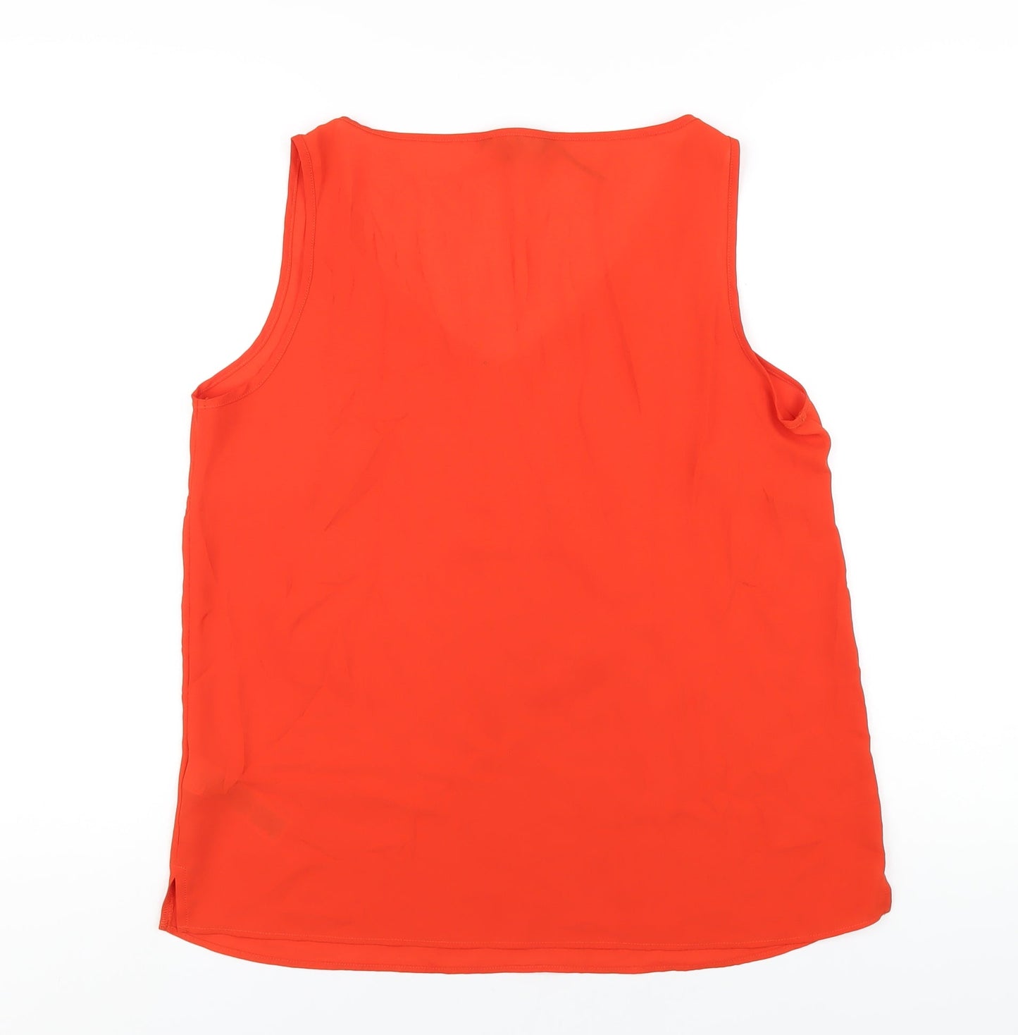 Marks and Spencer Womens Orange Polyester Basic Tank Size 14 V-Neck