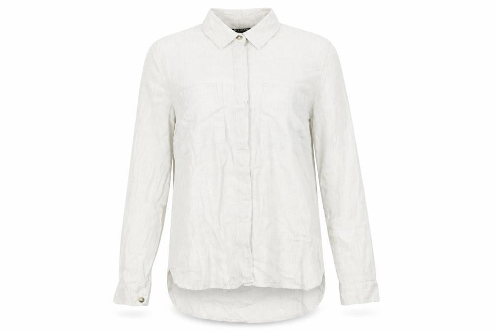 Warehouse Womens Green Polyester Basic Button-Up Size 8 Collared