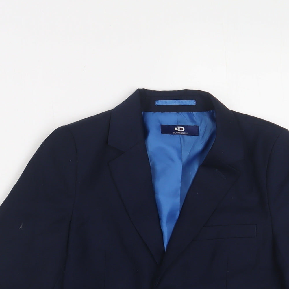 Duck & Dodge Boys Blue Jacket Blazer Size 7 Years Button
