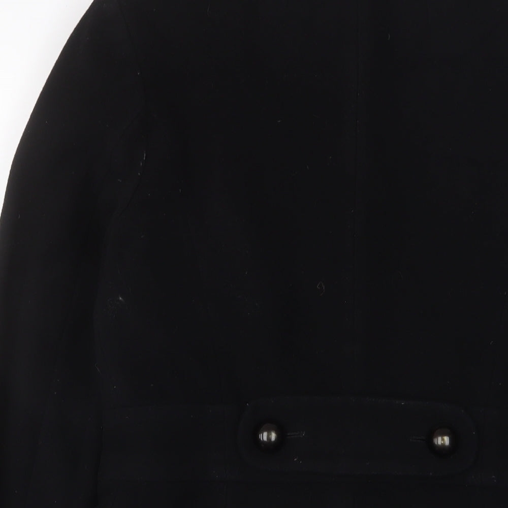Editions Womens Black Overcoat Coat Size 8 Button