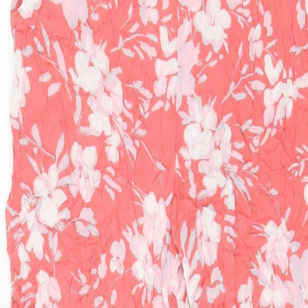 VERO MODA Womens Pink Floral Viscose Trousers Size 2XL L29 in Regular