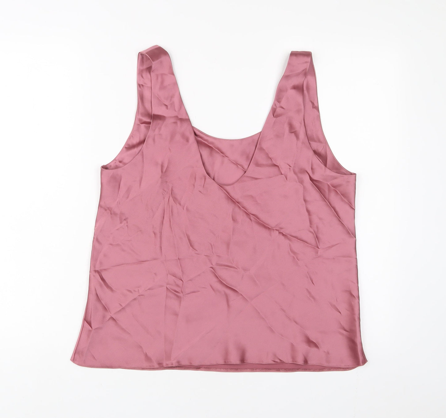 ASOS Womens Pink Polyester Basic T-Shirt Size 14 V-Neck