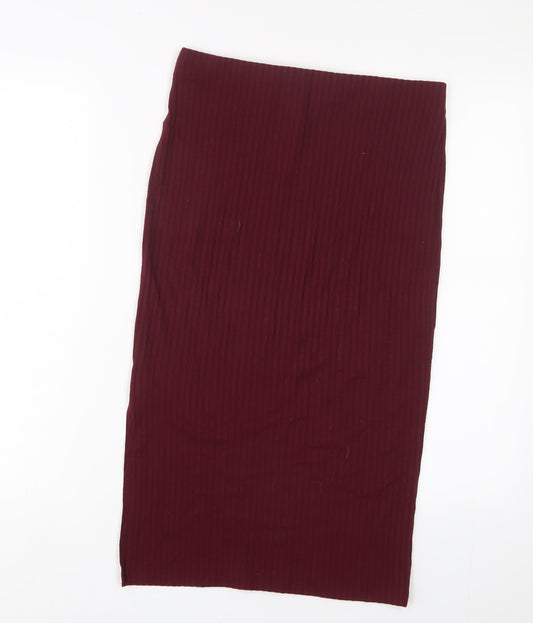 FOREVER 21 Womens Red Polyester A-Line Skirt Size L