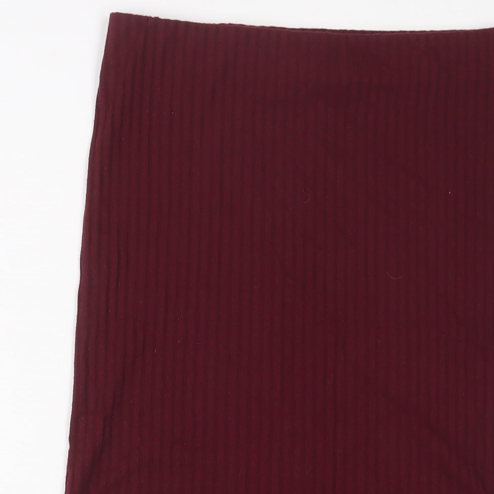 FOREVER 21 Womens Red Polyester A-Line Skirt Size L