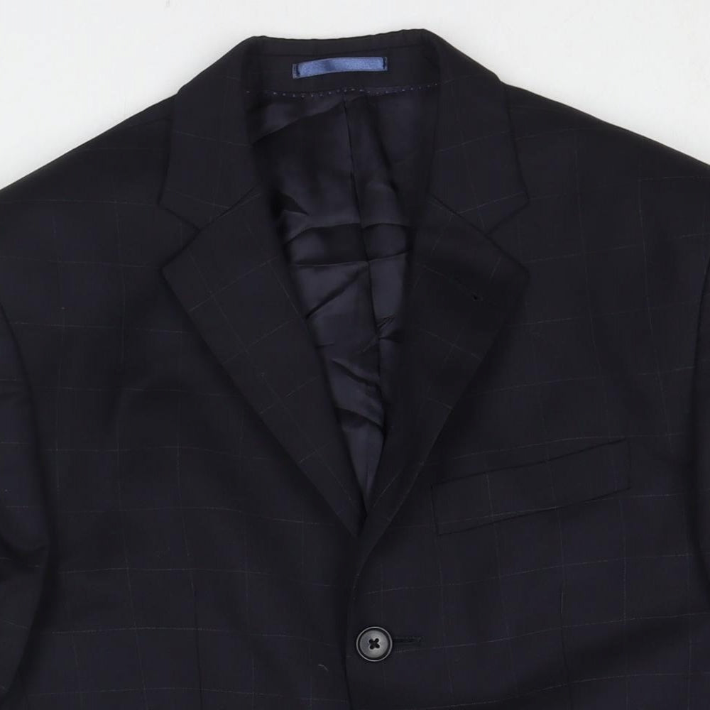 NEXT Mens Blue Check Wool Jacket Suit Jacket Size 36 Regular