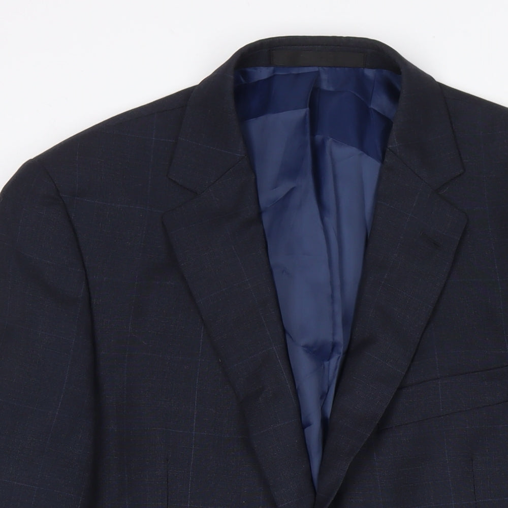 Marks and Spencer Mens Blue Polyester Jacket Suit Jacket Size 40 Regular