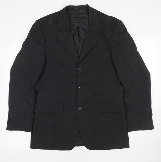 Burton Mens Black Polyester Jacket Suit Jacket Size 38 Regular
