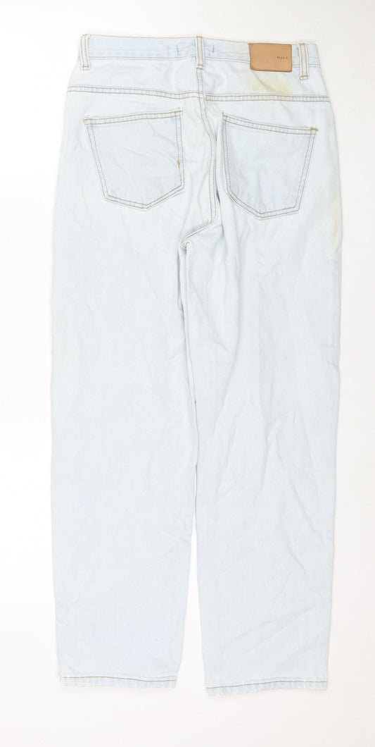 Hake Womens Blue Cotton Straight Jeans Size 25 in L26 in Regular Zip