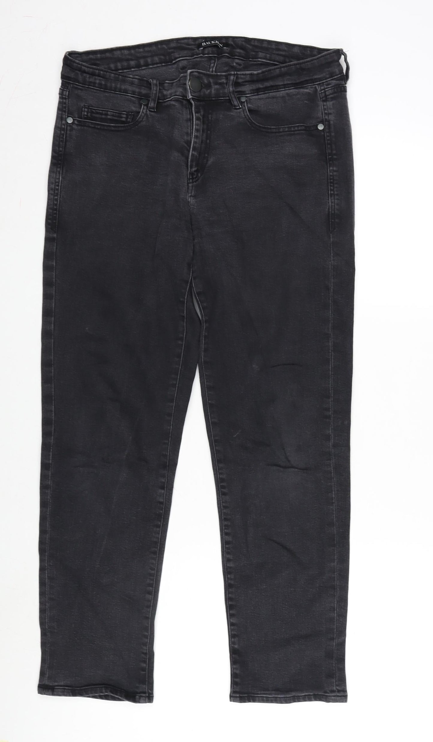 Baukjen Mens Grey Cotton Blend Straight Jeans Size 29 in L26 in Regular Zip