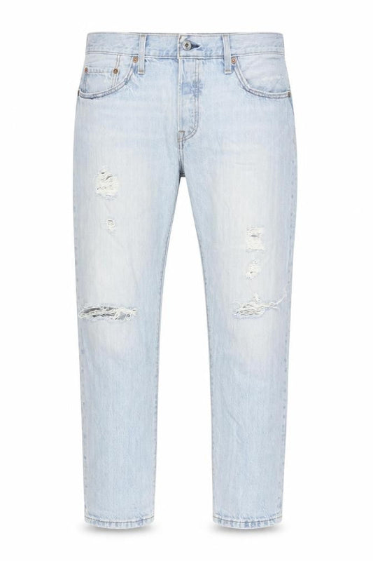 Levi's Mens Blue Cotton Straight Jeans Size 31 in L32 in Regular Button - 501