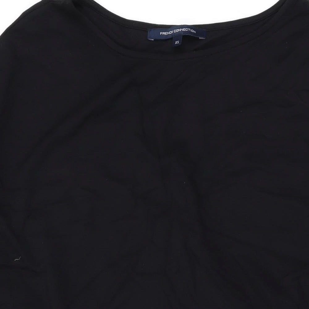 French Connection Womens Black Viscose A-Line Size XS Round Neck Pullover