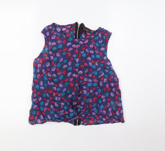 TOPS Womens Multicoloured Floral Viscose Basic Blouse Size 14 Round Neck - Shear